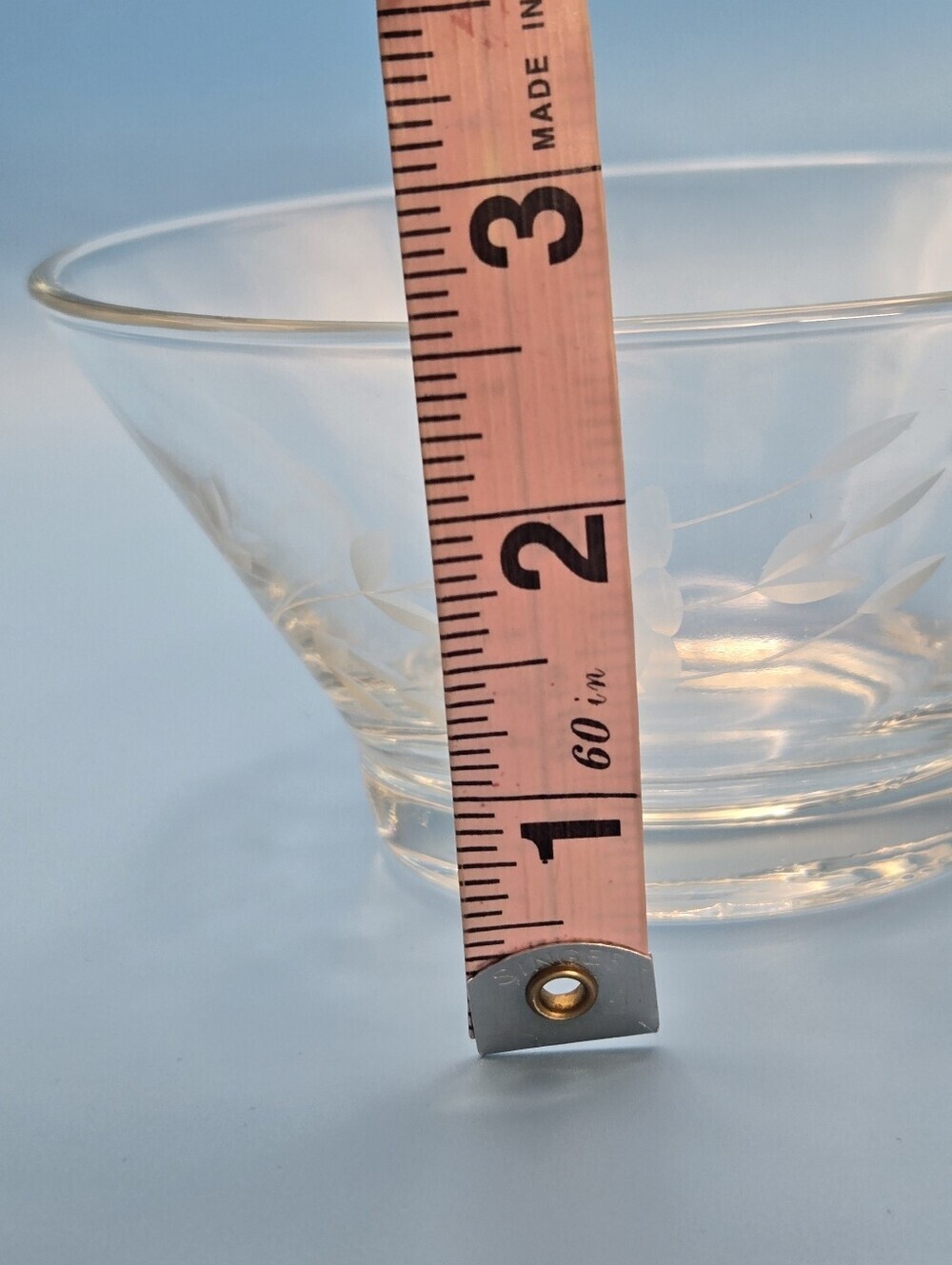 Princess House Herritage Small Bowl Crystal Floral Etched No Cracks Or Chips - Picture 2 of 3